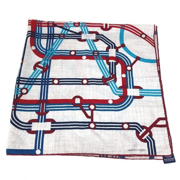 HERMES Pocket Soy Carre 100 H Carre100H Large Shawl Stole Scarf gray/Multicolore - Picture 4 of 16